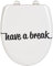 WENKO WC-Sitz Have a break, Premium-Duroplast Design-Toilettensitz mit Easy-Close Absenkautomatik & Fix-Clip Hygiene-Befestigung aus rostfreiem Edelstahl, antibakteriell, 38 x 45 cm, Weiß/Schwarz