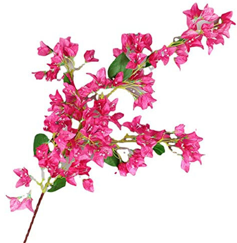 PRTECY 47,2-Zoll-künstliche Bougainvillea-Blumenzweige, Lange Kunstblumenstiel-Seide, Frühlings-Pflaumenblüten-Blumenstrauß für Hausgarten-Hochzeits-Mittelstücke
