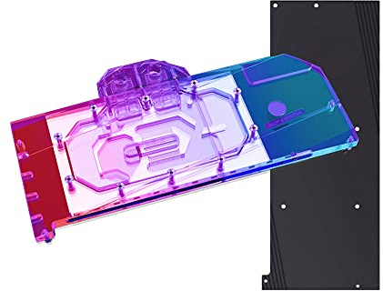 Kupfer GPU Wasserkühlungsblock GPU Wasserblock Grafikkarte Wasserkühlungsblock für XFX AMD Radeon RX7900XT Pro 24G (5V ARGB RBW Aura Effekt LED Lichter GPU Block mit Rückplatte)
