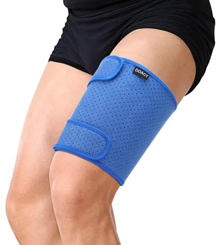 Oberschenkelbandage Kompression, Silikon-Anti-Rutsch-Streifen | Elastisches Material, Sport und Alltag, Halt, für Hamstring Unterstützung, Rutschhemmende Silikonstreifen