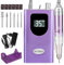 Ponceuse pour Ongles, AZ GOGO Ponceuse à Ongles Machine Professionnel Portable Sans fil 35000 tr/min, Lime a Ongle Electrique avec Affichage LCD et 6 Embouts Ponçage pour Salon de DIY