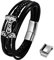 Oidea Norse Viking Thor Mjolnir Hammer Bracelet for Men - Multilayer Braided Leather Viking Bracelet, Buckle Adjustable Wrap Cuff Wirstband Bracelets with Closure, Small