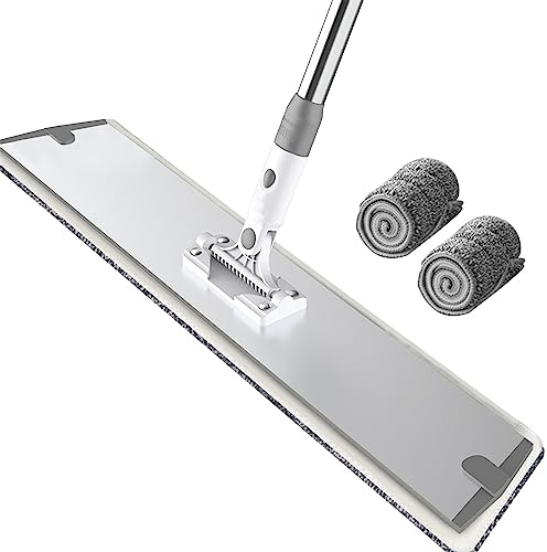 60cm breit Flachwischer,Robuster Boden-Wischer zur Reinigung für Böden & Wände,Wischmop Bodenreiniger Bodenwischer Set Bezug Mikrofaser Mopp mit Teleskopstiel für alle Böden