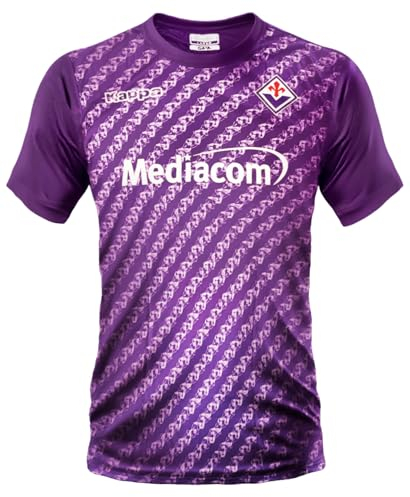 Kappa Maglia Calcio Fiorentina. Maglietta Calcio Neutra. Replica Ufficiale 2023 2024. Viola. Poliestere. Adulto e Bambino. (XXL)