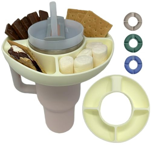 Resin and Reed Silicone Snack Bowl Compatable with 40oz Stanley Cup (Cream)
