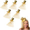 I LOVE FANCY DRESS Damen Gold Glitzer Zylinder – 6 Stück – Mini-Pailletten-Zylinder mit befestigtem Fascinator-Schleier – Weihnachts-Kostüm-Zubehör
