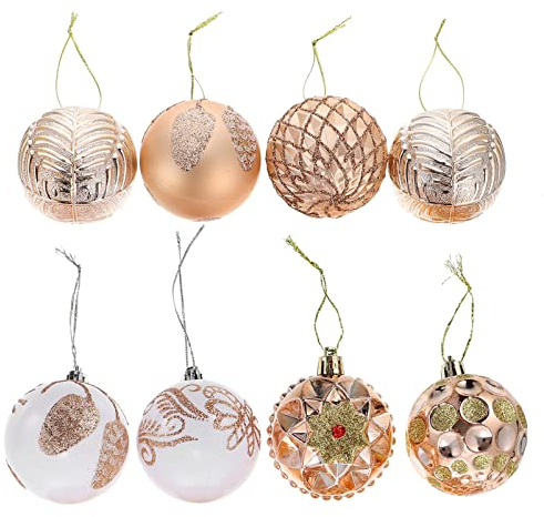 IMIKEYA Weihnachtsbedarf 8 Stück Weihnachtskugeln Christbaumkugeln Weihnachtsschmuck Rot Und Gold Weihnachtsschmuck Schwarze Dekorationen Rote Anzüge Weihnachtskugeln Zum Aufhängen Bulk