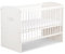 KMbaby Babybett 120 x 60 cm mit Matratze Weiß mit weißer Krone und Natur Baby Kinderbett Gitterbett mit Lattenrost 3 Stufen Höhenverstellbar - Lackiertes Kiefernholz K2-KOR