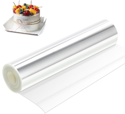Tortenrandfolie 20cm hoch, Transparent Tortenfolie, Acetat Folie Wiederverwendbar, Tortenring Folie Hoch für Kuchen Schokolade Mousse Kuchen Dessertringe