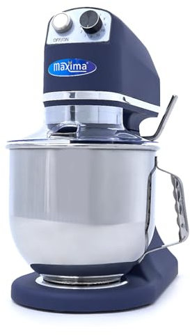 Maxima Gastro Planetenmischer - 7 l - Bis zu 2 kg Teig - Stahlblau Matt