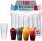 G.M. DISTRIBUZIONE 100 Bicchieri Monouso da 250 Ml in Plastica Trasparente PET, Bicchieri Usa e Getta per Acqua, Birra, Vino, Yogurt, Bicchieri Multiuso Monouso per Bar e Lounge Bar
