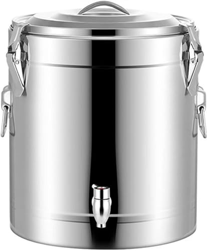 Distributeur de chaudière à eau, urne à thé commerciale en acier inoxydable for magasin, cantine, hôtel, robinet anti-goutte, couvercle verrouillable, poignée portable(Size:30L)