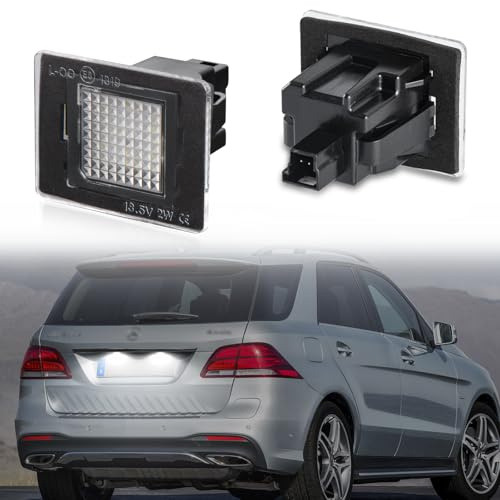 POPMOTORZ LED Kennzeichenbeleuchtung mit Canbus Fehlerfrei für Mercede-s Benz E-Class Coupe W213 C-Class Coupe W205 SLK-Class R172 GLC-Class X205 GLK-Class X204 GLA-Class X156 A-Class W176, 2 Stück