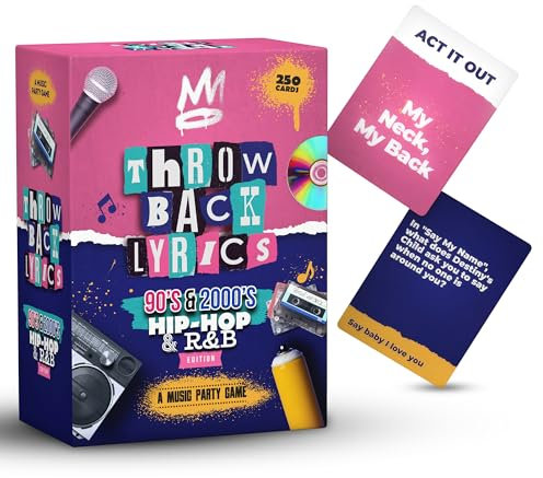 Throwback Lyrics - EIN Hip-Hop- und R&B-Musik-Partyspiel der 90er und 2000er Jahre – Lyric Trivia und Scharaden
