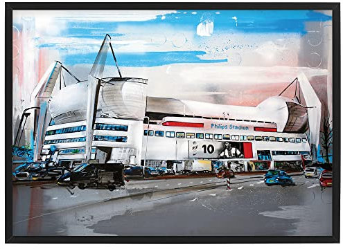 Eindhoven Fußballstadion Poster 42x29,7 cm (DIN A3) - gerahmt & signiert
