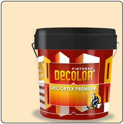 PINTURAS DECOLOR DECORTEX LISO PREMIUM - Pintura revestimiento impermeabilizante para fachadas. (14 litros). MARFIL