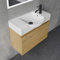 Alpenberger Badmöbel Set | Waschbecken mit Unterschrank 55 cm Breit | Badezimmerschrank Badschrank Schmal | Badezimmermöbel Waschtisch | Schrank Klein | Waschbeckenunterschrank Eiche Natur