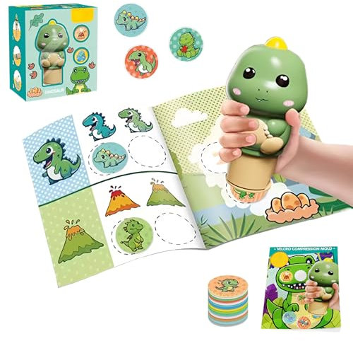 Sticker Stempel, DIY-Spielzeug-Aufkleber, Sticker Stempel Kinder, Aufkleberstempel und Aktivitätenblock Mit Malbuch, 100 Aufklebern, Aufkleberstempel Reisespielzeug für Kleinkinder ab 3 4 5 6 Jahren