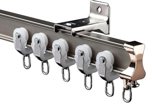 KJoBDwz Schiebevorhangschienensystem, flexibel biegbar, Raumtrennwand zur Decken-/Wandmontage, 1 m–5 m lang Deckenschiene für Vorhänge(Wall Mount,2.5m/8.2ft)