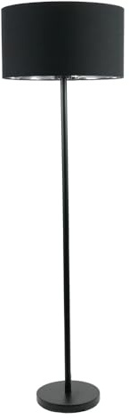 ValueLights | Charlie Black Painted Modern Stem Floor Lamp with Black & Chrome Inner Shade | Floor Lamps, Home Décor & Improvement Essential
