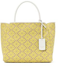 kate spade new york Damen Spade Flower Jacquard Medium Everything Tote Tragetasche, Gelb, Mehrfarbig