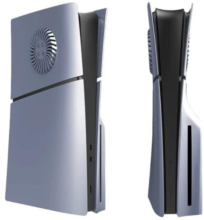 Placa Frontal para PS5(Plata)- Carcasa de Reemplazo con Ranura de Ventilación - Fabricada en ABS Resistente - Accesorio Gaming Personalizado para Ps5 Slim Disco (Plata-Disc)