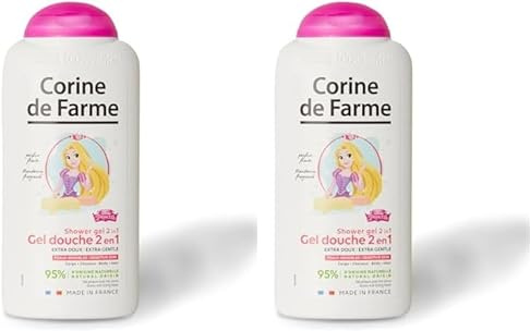 Corine de Farme - Gel Douche Extra-Doux Princesses Disney - Gel Douche 2-en-1 Corps et Cheveux pour Enfants - Flacon Princesse Raiponce - Formule Peau Sensible, ne Pique pas les Yeux - 300ml