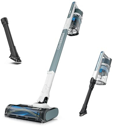 Shark PowerPro Plus Cordless Stick Vacuum, Lightweight, Rechargeable, FloorDetect Technology, HEPA Filter, Up to 50-Minute Runtime, Powerful Pet Hair Pickup, Carpets & Hard Floors, Pure Water, IZ377H