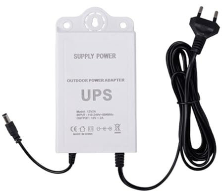 Knoruley Alimentatore di Alimentazione Ininterrotta (ups) da 12V-2A per WiFi, Modem, Router, Telecamera di Sicurezza con Batteria di Backup ups Mini, Spina EU.