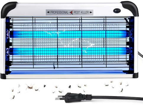 Hefite Insektenvernichter Elektrisch, 3500V Elektrische Fliegenfalle mit 30W UV Lampe - Fliegenfänger Elektrisch mit Sicherheitsgitter für Zuhause, Schlafzimmer, Büro, Terrasse, Garten