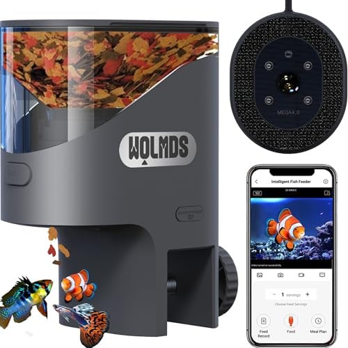 WiFi Futterautomat Aquarium mit Kamera, Automat FischFlocken Futterspender | 2.4/5G WLAN Smart App-Steuerung, Präzision Aquarien Fütterung für Urlaub & Alltag, 200ML Fische Futterspender für Tank