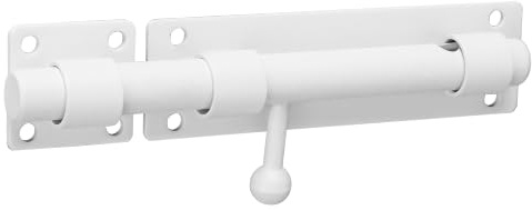 SAYAYO Slide Gate Latch Bolt Safety Door Lock with Padlock Hole 180MM White | Heavy Duty Solid SUS304 Stainless Steel, 16MM Dia Bar(Not Include Padlock)