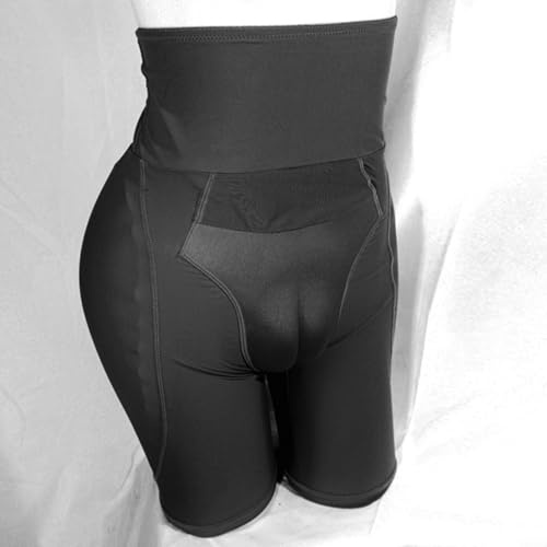 ZiStarlilife Herren Shaping Unterwäsche Gaff Panties mit Camel Toe Conceal Design, Polyester Spandex Mischung, Übergrößen S-4XL, Ideal für Crossdresser und Transgender Wear (L Schwarz)