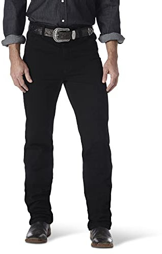 Wrangler Men's Cowboy Cut Slim Fit Jean Jeans, Shadow Black, 38W / 36L
