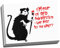Leinwanddruck, Motiv: Banksy Ratte, Graffiti, Ich bin aus dem Bett, gerahmtes Bild, groß, 50,8 x 76,2 cm, A1