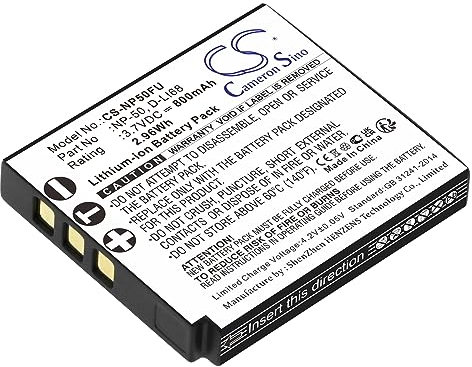 Li-ION Battery Pack Fits FUJIFILM NP-50, FinePix F50fd, FinePix F100fd, FinePix F60fd