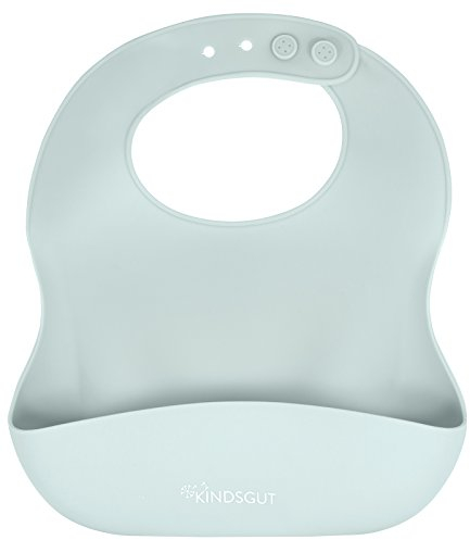 Kindsgut Silikonlätzchen, mit Auffangschale für Babys und Kleinkinder, dezente und moderne Farben, Aquamarin