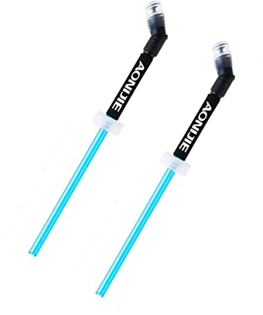 AONIJIE 2 pièces pliable TPU Flacon souple de bouteille d'hydratation d'eau de sport en plein air Pour la course à pied Camping randonnée vélo (2 PCS PAILLE DE BOUILLOIRE)