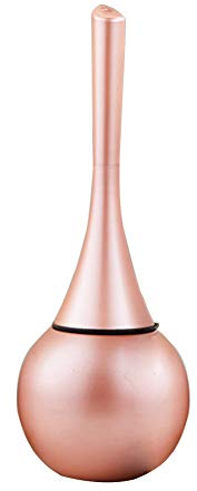 Brosse WC moderne et support, base de cuvette en acier inoxydable, poignée en ABS, ensemble de nettoyage amovible (or rose)