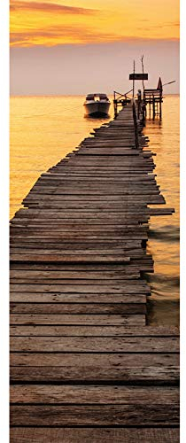 Türtapete selbstklebend TürPoster 3D Bewirken Fototapete Türfolie Poster Tapete Abnehmbar Wandtapete für Wohnzimmer Küche Schlafzimmer 77X200cm (Sonnenuntergang)