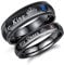 OIDEA Paar Ringe Damenring Zirkonia: His Queen Her King Eheringe aus Edelstahl Trauringe Partnerringe Schwarz Pärchen Ringe für Damen Größe 60