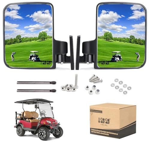 10L0L Golf Cart Side View Mirrors, Universal Golf Cart Rear View Mirror for EZGO Yamaha Club Car 2 Side Mirrors