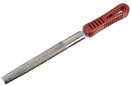 sourcing map Diamant Lime Diamant Recouvert Plastique Poignée Main Outil pour Broyage Polissage 6 Pouces Lime Demi-Ronde