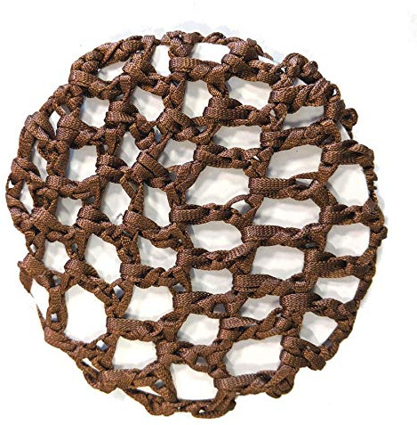 Brown Ribbon Bun Net Brown Ribbon Bun Net Ballerina Ballet Dance Gymnastics Horse Riding for Women Girls by Glitz4Girlz