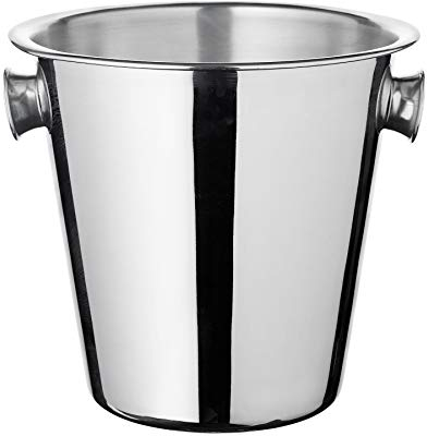 EDZARD champanera Joey, con asas, acero inoxidable, muy pulido, altura 23 cm, diámetro 21 cm (enfriador de botellas, enfriador de vino)