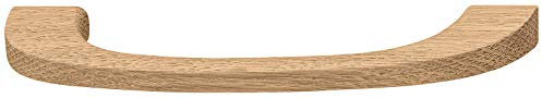 Gedotec Schrankgriff Eiche Möbelgriff Holz Bogengriff Küche - Gum | Lochabstand 160 mm | Vollholz massiv | Holzgriff für Schubladen & Schranktür | 1 Stück - Kommoden-Griff mit Befestigungsmaterial