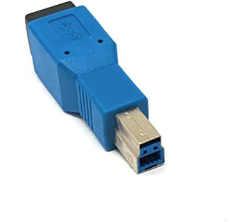 SYSTEM-S Adaptador USB 3.0 Tipo A Macho a B Hembra en Color Azul.