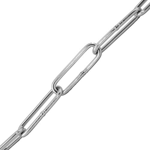 Edelstahl-Kette (Langgliedrig) Ø 5 mm aus Edelstahl A4 (100 Meter) | DIN 763 - Rundstahlkette - Gliederkette - Absperrkette von MESAROS®