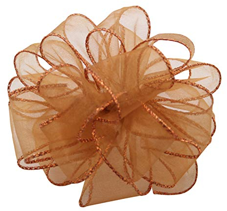 Durchsichtiges Organzaband, 45,7 m Spule (Kupfer mit Kupferkante)