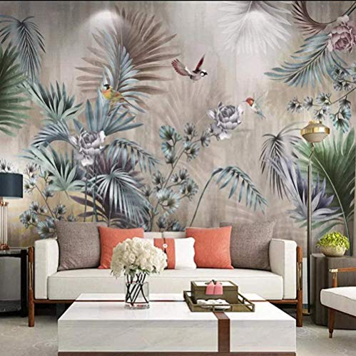 Vlies Tapete Tapete Dschungel Tiere Pflanzen Vogel Blätter 3D Foto Tapete Wandbild Motiv Tapete Vlies Tapete Wandbi Wanddekoration fototapete 3d Tapete effekt Vlies wandbild Schlafzimmer-350cm×256cm